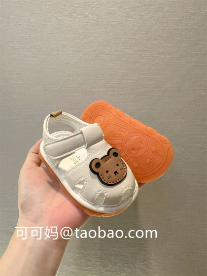 夏季宝宝学步鞋透气婴儿鞋子防滑软底幼童鞋1-2岁男女叫叫鞋凉鞋