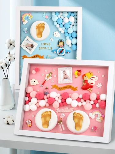 Детские отпечатки рук и ног, сувенир для новорожденных, хваталка для младенца, чернильная подушечка, фоторамка, подарок на день рождения