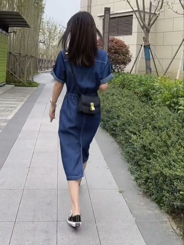 Летнее джинсовое платье для отдыха, корейская джинсовая юбка, 2025 года, длина миди