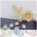 20 штук позолоченных лепестков лотоса из акриловой смолы 16*23 мм, окрашенных в золото, сделай сам, заколка для волос в старинном стиле, ступенчатый материал