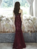 Вечернее платье, бордовая элитная сексуальная юбка, крой «рыбий хвост»