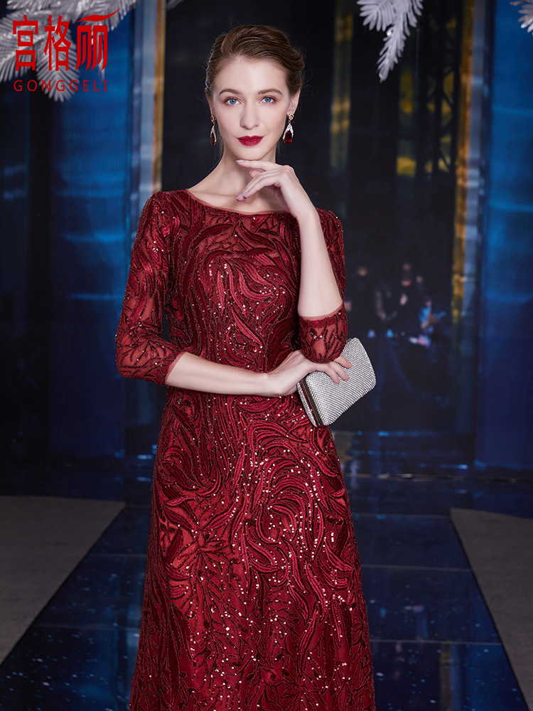 Winter evening dress for bride for mother