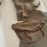 Комфортное кофейное демисезонное мягкое милое кружевное хлопковое сексуальное нижнее белье, средняя посадка