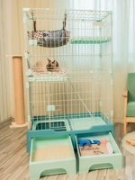 Кошачья клетка с туалетом домохозяйственной крытой кошачьи вилла кошка кошка двойной трехслойный большой большой большой кошачий клет