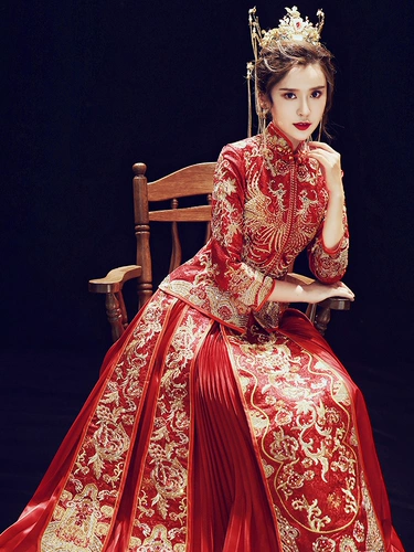 Традиционный свадебный наряд Сюхэ, свадебное платье, вечернее платье для влюбленных, комплект подходит для мужчин и женщин, дракон и феникс, китайский стиль