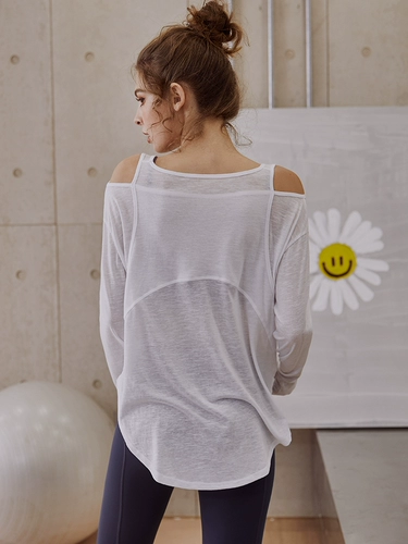 Спортивный лонгслив, осенняя дышащая быстросохнущая спортивная одежда для йоги для тренировок для спортзала, свободный крой, для бега