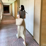 曾小咸 Летняя длинная юбка, высокая талия, средней длины, длина макси, А-силуэт