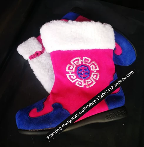 Детские монгольские ботинки, танцевальная обувь, сценические ботинки, ежедневные кожаные туфли, внутренние этнические костюмы Монголии, ботинки и шляпы 2 штуки