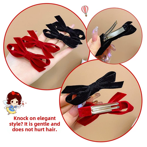 Черные высококлассные детские шпильки для волос с бантиком, аксессуар для волос, заколка для волос, популярно в интернете, 2022