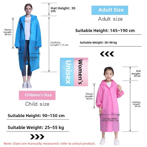 Дышащий длинный дождевик, детская куртка для школьников, увеличенная толщина