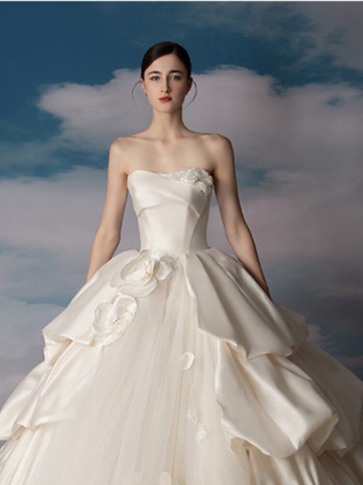 Свадебное платье, топ без лямок для невесты, изысканный стиль, открытые плечи