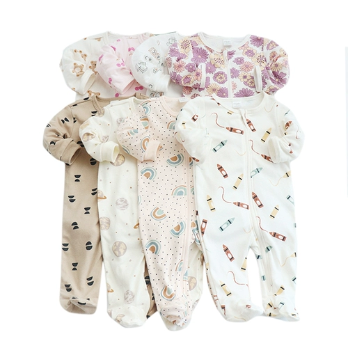 Пижама для новорожденных подходит для мужчин и женщин, осенний детский лонгслив для девочек, 0-9 мес.