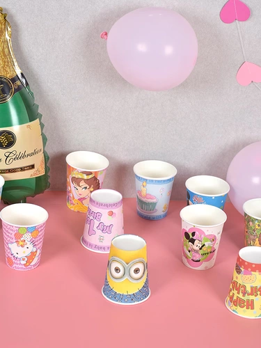 День рождения поставки декоративная аранжировка детская старость детская вечеринка мультипликационная чашка для вечеринки.