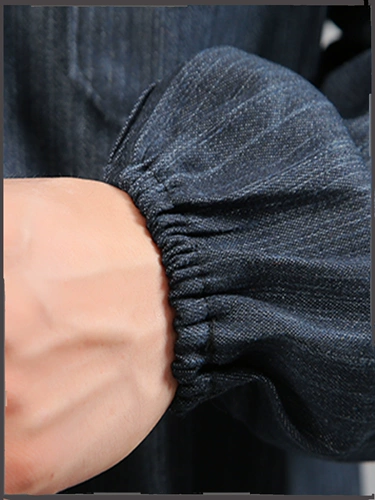 Джинсовая ткань Голубое пальто выращивание одежды складыша