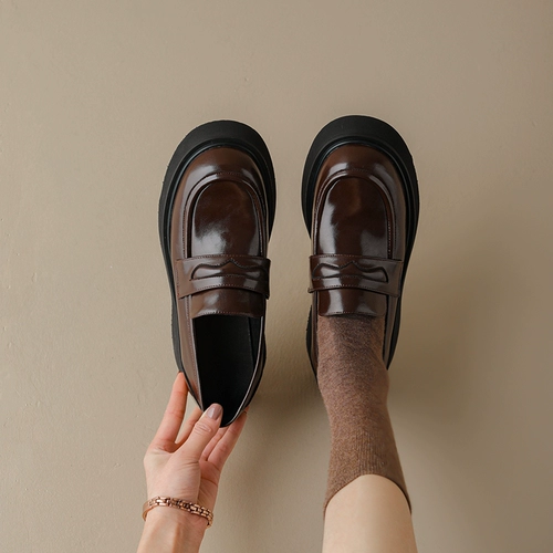 [Итальянский] Rnun Vanvilla Sweet and Cool College Style ⭐thick Sole 5 см искренняя кожаная кожа