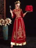 Традиционный свадебный наряд Сюхэ, зимнее свадебное платье для невесты, бордовое вечернее платье, коллекция 2023, 2022