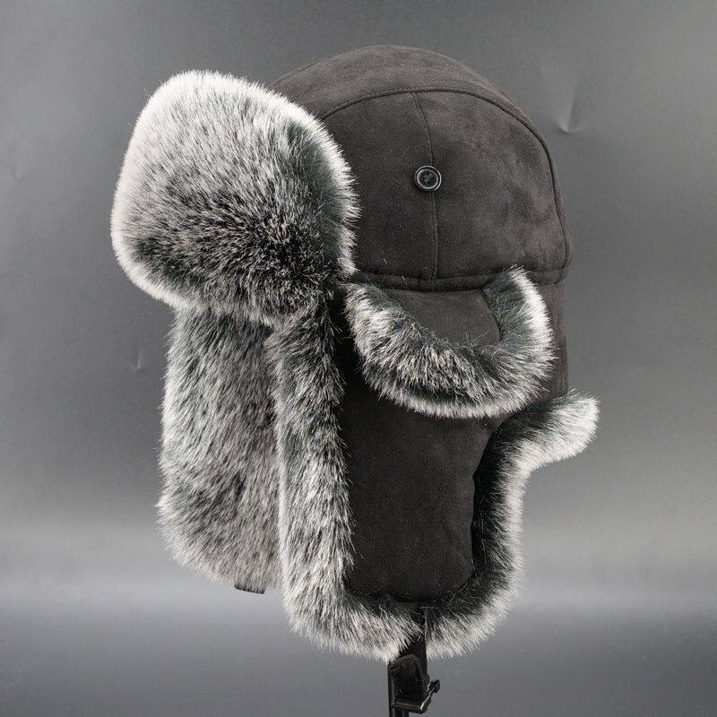 VISON Men's winter ski retro hat, plus size