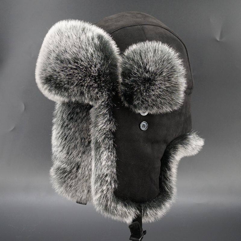 VISON Men's winter ski retro hat, plus size