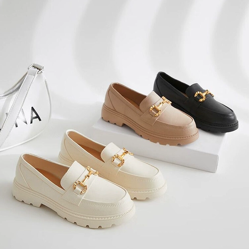 Модные универсальные нескользящие лоферы в английском стиле для отдыха, низкая обувь на платформе, в британском стиле