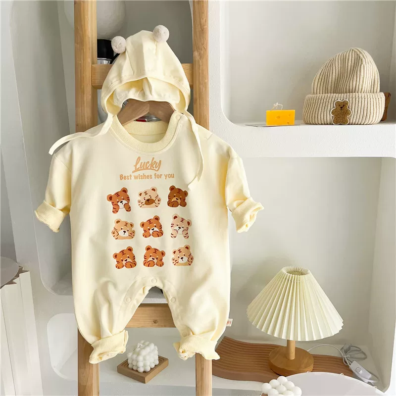 Хлопковый костюм с длинным рукавом для новорожденных, детский весеннийOverall, осенние брюки