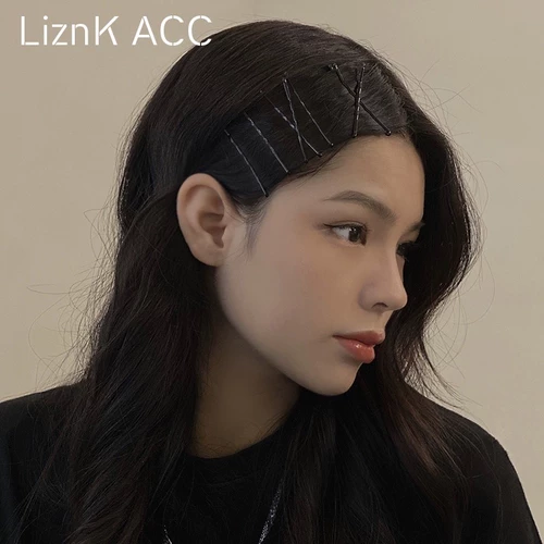 Минималистичная черная челка, заколка для волос, аксессуар для волос