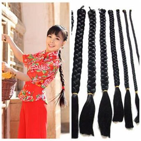 Wig Heels thick and long braid, Republic of China students numb the big braids in ancient fashion Drama Fake Braid Stage Show Dance