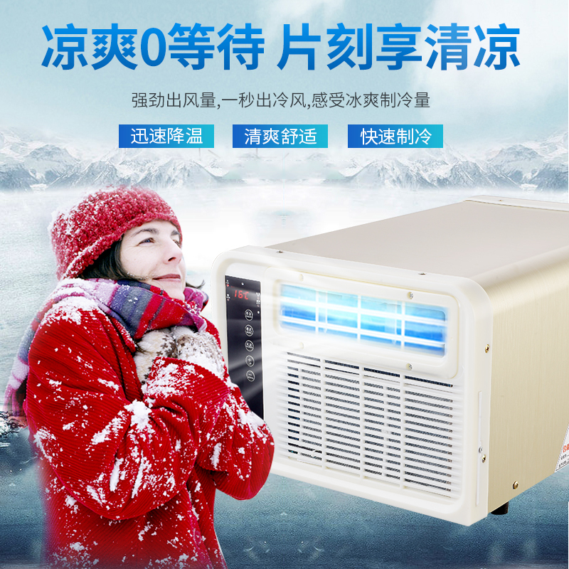 Refrigeration Mosquito Net Air Conditioner, Low-Power, Small-Sized, for Student Dormitory B Bed, Mini Portable Window-Mounted Pet Air Conditioner