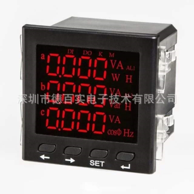 Cross-border New Factory Pin Liquide Crystal Number of three-phase Electric w Stream Voltage Power Meter Power Meter Intelligent Number of Electric Power Meter