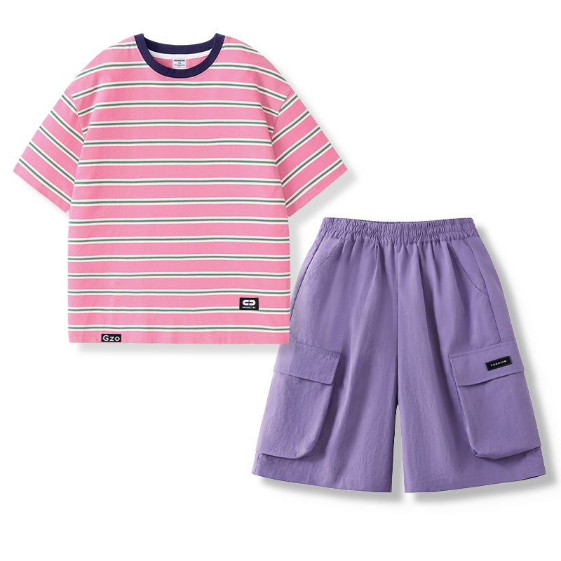 It Groundzero Boys' Summer Outfit Set Summer 2026 New Stylish Thin Work Shorts for Children Summer — 12
