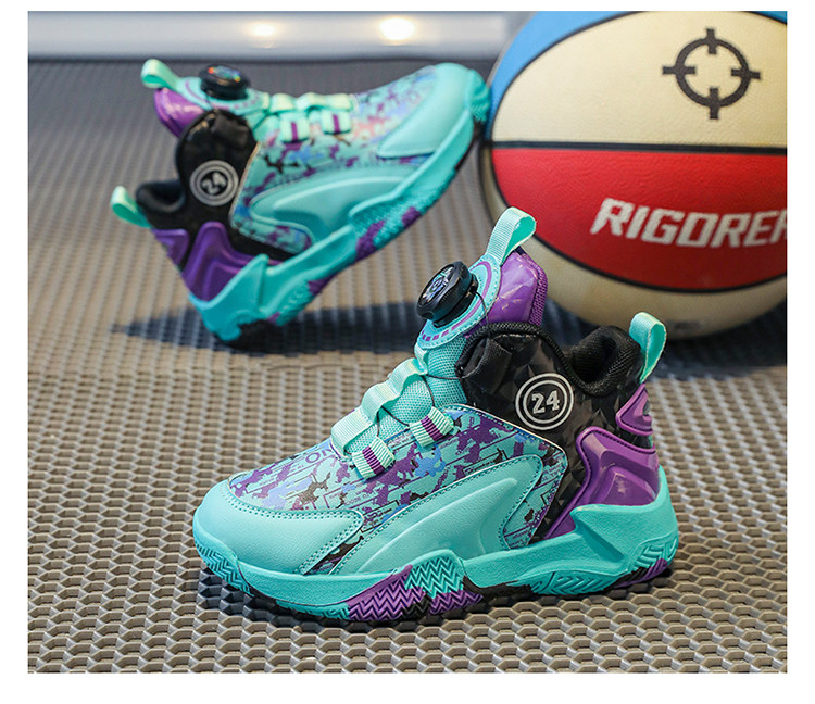 Kardin Boys' Shoes 2026 Spring and Autumn New Sports Casual Shoes Non-Slip Basketball Shoes for Older Children with Rotating Buckle — 20