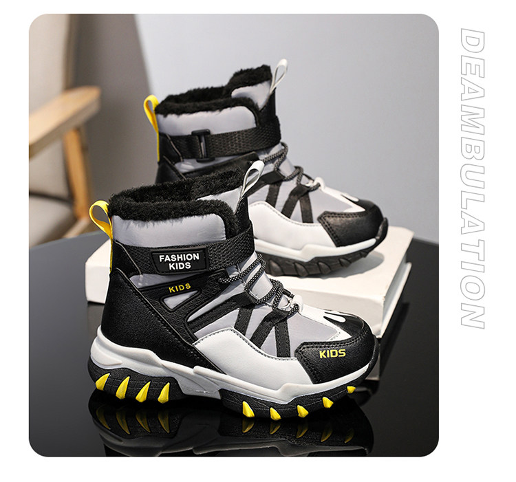 Zurich Boys' Boots, Fleece-Lined Snow Boots, New Winter Cotton Boots, Cold-Proof and Waterproof, Warm Cotton Shoes for Boys — 17