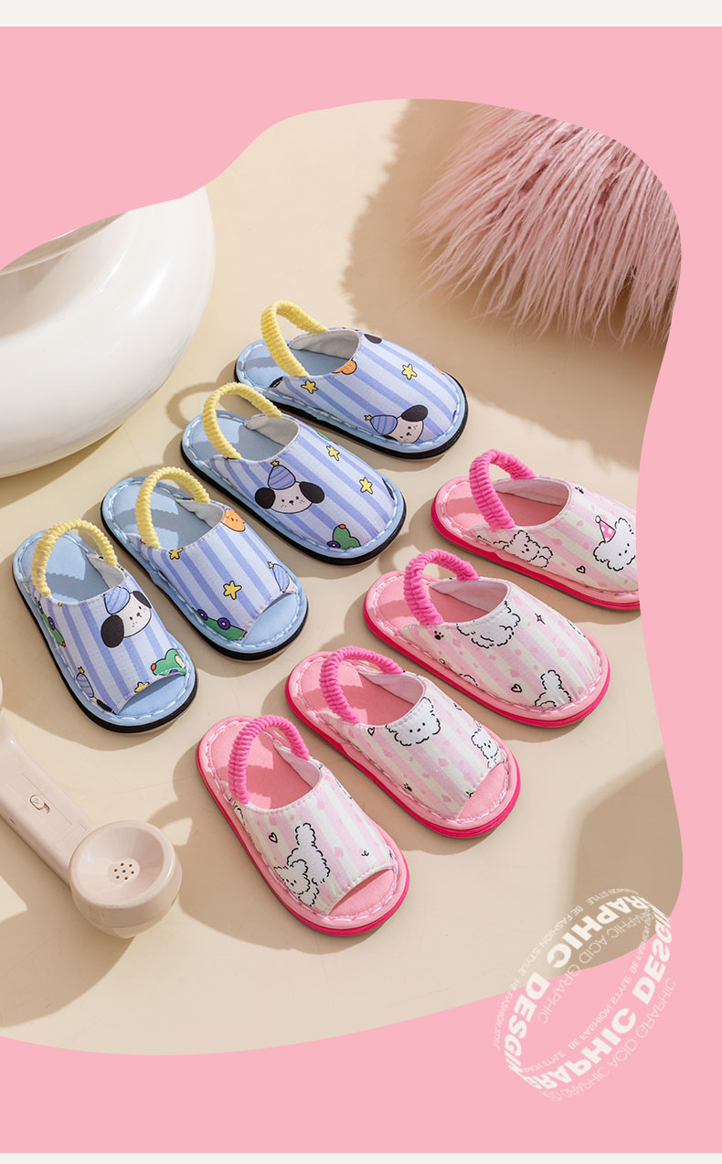 Fairy Feet Children's Layered Cotton Slippers Baby Indoor Home Non-Slip Breathable Cartoon Floor Shoes for Boys and Girls — 22
