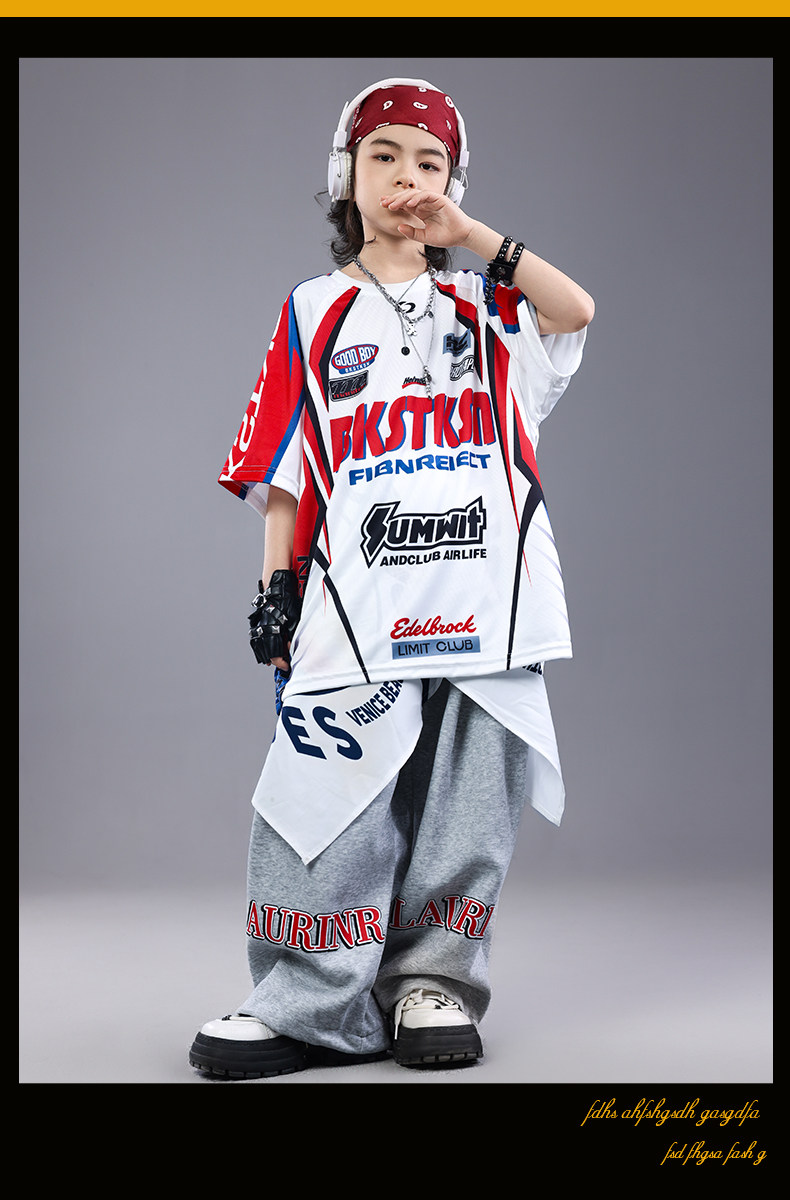 Children's Hip-Hop Performance Costumes, Hip-Hop Boys' Performance Outfits, Hip-Hop Drum Set Girls' Cool and Trendy Autumn Dance Costumes — 6