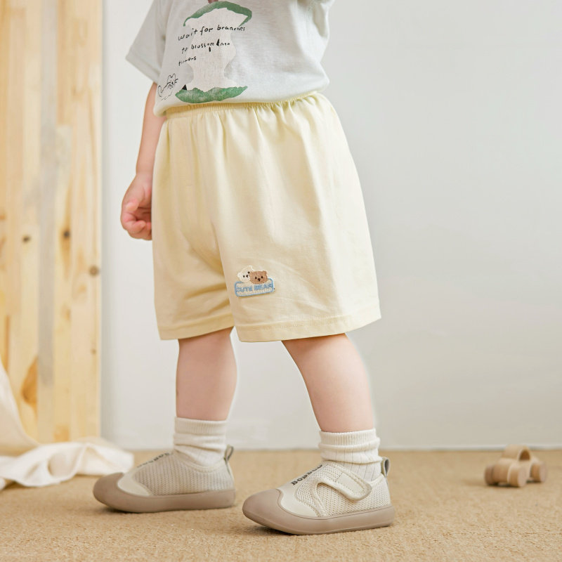 Summer Kids Shorts Men's and Women's Baby Thin Pure Cotton Casual Fifth Pants Middle Pants Baby Home Open-Seat Pants 0-3 — 11