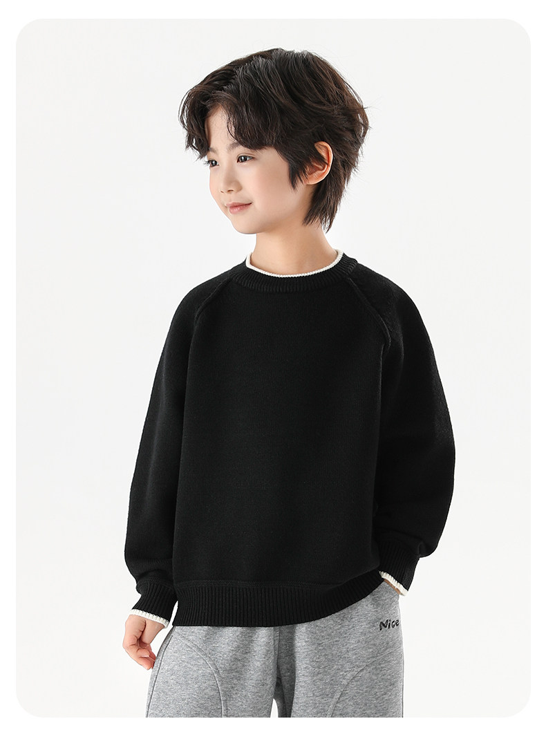 Little Elephant Ham Children's Clothing Boys' Sweater Children's Round Neck Base Shirt Autumn 2026 New Style Boys' Knitted Top — 28