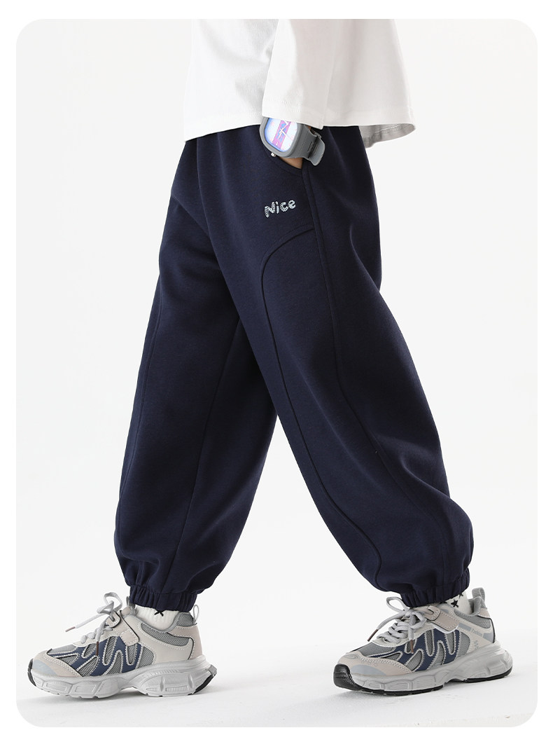 【Mid-Autumn Gift Season】Little Elephant Ham Children's Clothing Boys' Sports Pants Long Pants for Older Kids Casual Pants — 30