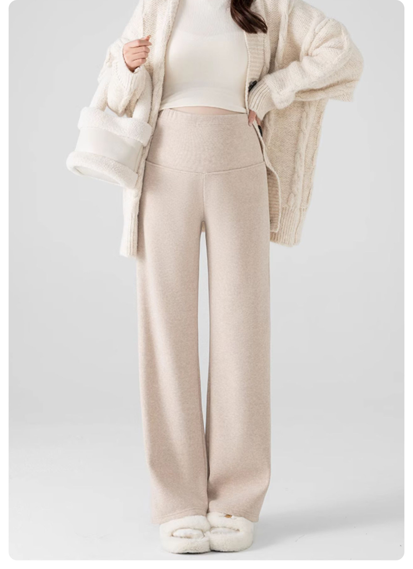 Jq Jingqi Maternity Pants for Autumn 2026 New Wide-Leg Pants That Don'T Squeeze the Belly during Pregnancy, Long Pants for Autumn and Winter Maternity Wear — 25