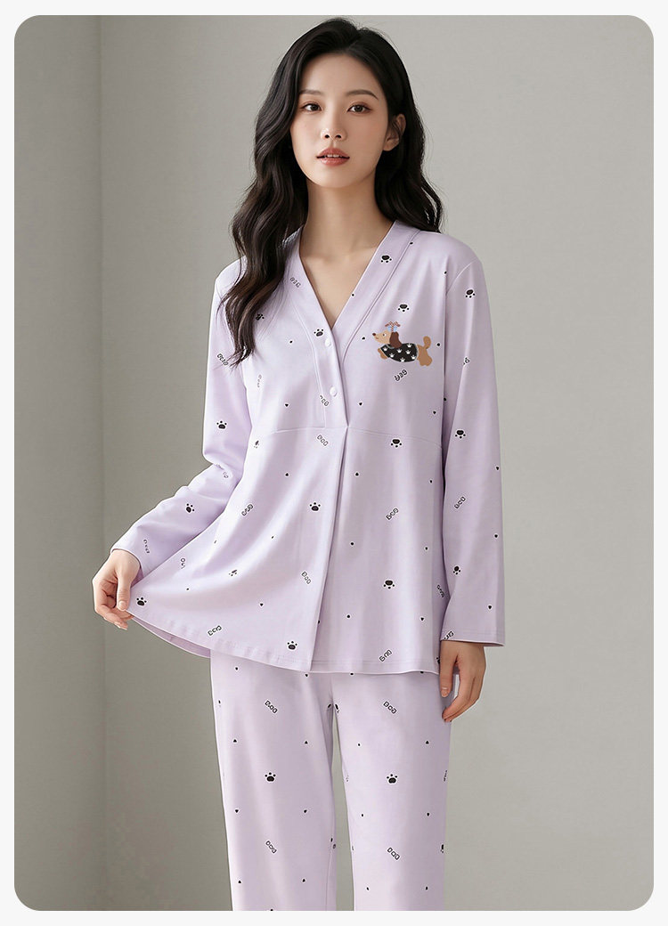 [Free Hat] Pure Cotton Nursing and Postpartum Clothing for Autumn and Winter, Suitable for Spring and Autumn, Non-Tightening Maternity Loungewear — 21