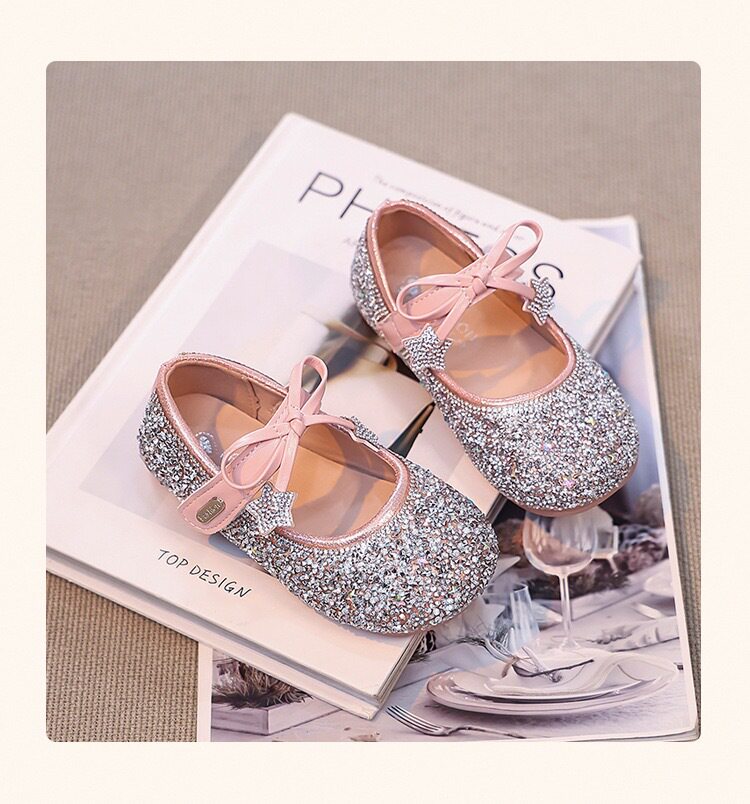 British Nu High-End Little Girl Princess Shoes, Girls' Dress Shoes, Beautiful Crystal Shoes, 2026 New Spring and Summer Single Shoes — 22