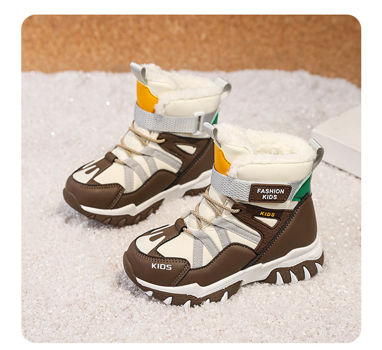 Zurich Boys' Boots, Fleece-Lined Snow Boots, New Winter Cotton Boots, Cold-Proof and Waterproof, Warm Cotton Shoes for Boys — 11