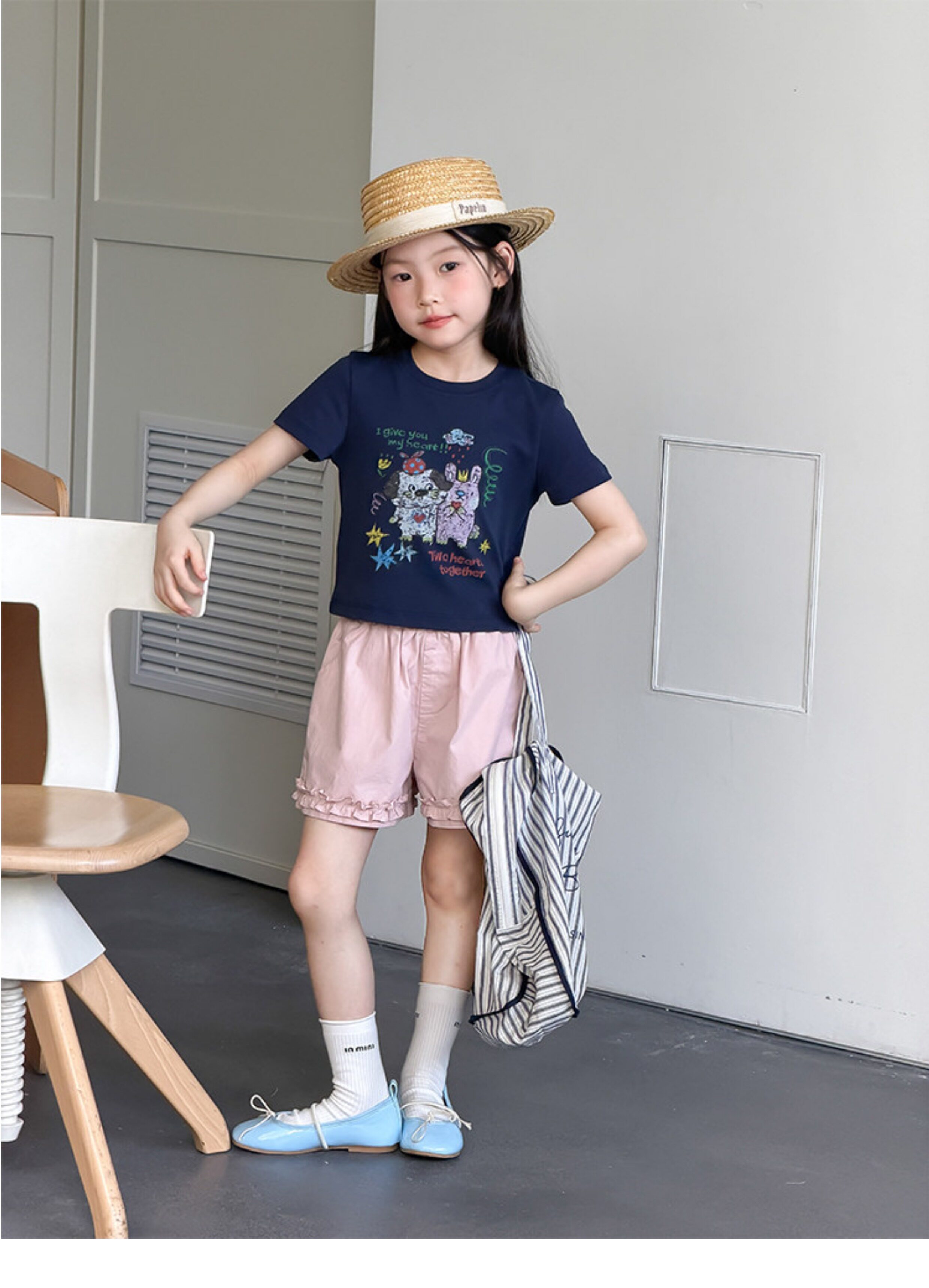 Girls' Summer Lace Cotton Shorts, Versatile and Sweet Cute Refreshing Wide-Leg Pants, Baby Five-Point Pants Trendy — 28