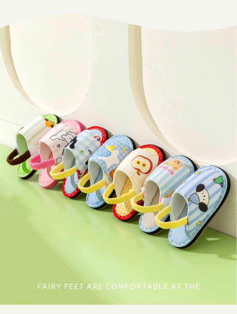 Fairy Feet Children's Layered Cotton Slippers Baby Indoor Home Non-Slip Breathable Cartoon Floor Shoes for Boys and Girls — 20