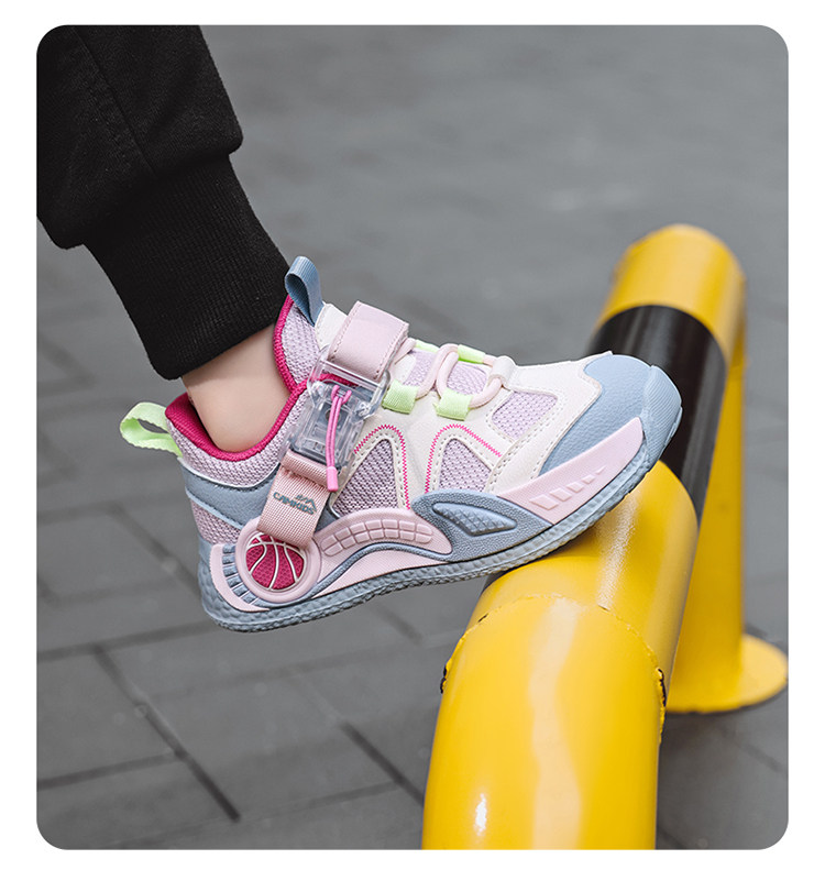 Kemutong Children's Shoes, Girls' Sports Shoes, Breathable Soft Sole, Lightweight Double Mesh Surface, Spring and Autumn 2026 New Children's Running Shoes — 18