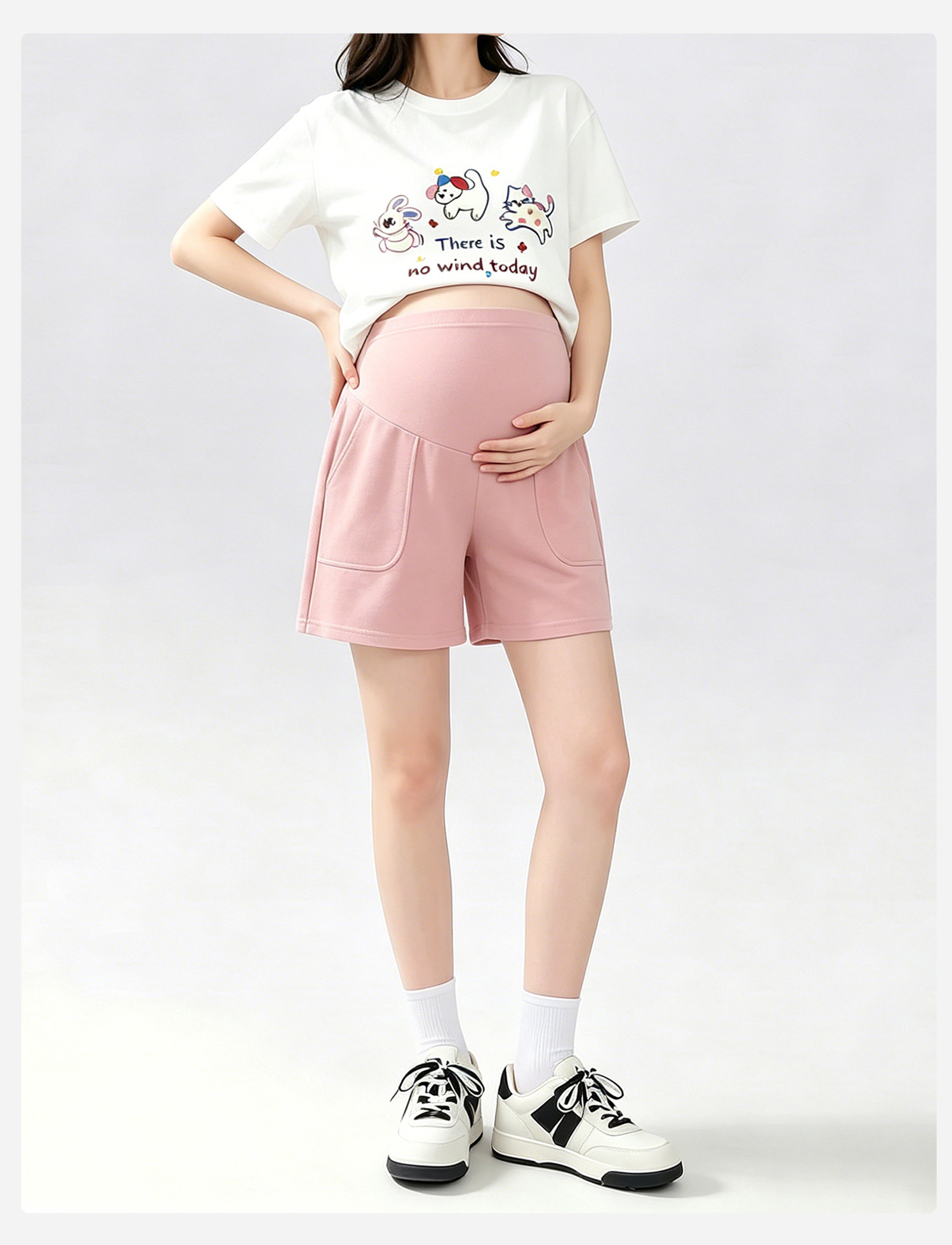 Jq Jingqi Maternity Shorts for Summer 2026 New Thin Style Five-Point Pants, Non-Tightening on the Belly during Pregnancy, Maternity Wear — 19