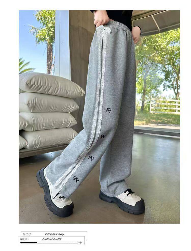 Black Pants for Girls 2026 Autumn and Winter New Style Casual Straight Pants for Girls, Loose Wide-Leg Pants for Older Children — 10