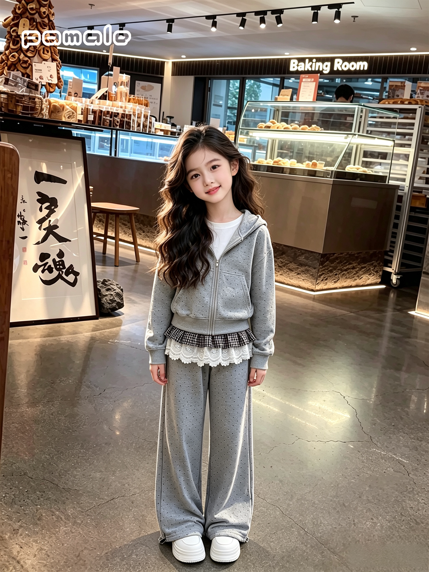 Girls' Spring and Autumn Clothing Set 2026 New Fashion Polka Dot Jacket Casual Wide-Leg Pants Two-Piece Set for Older Girls — 11