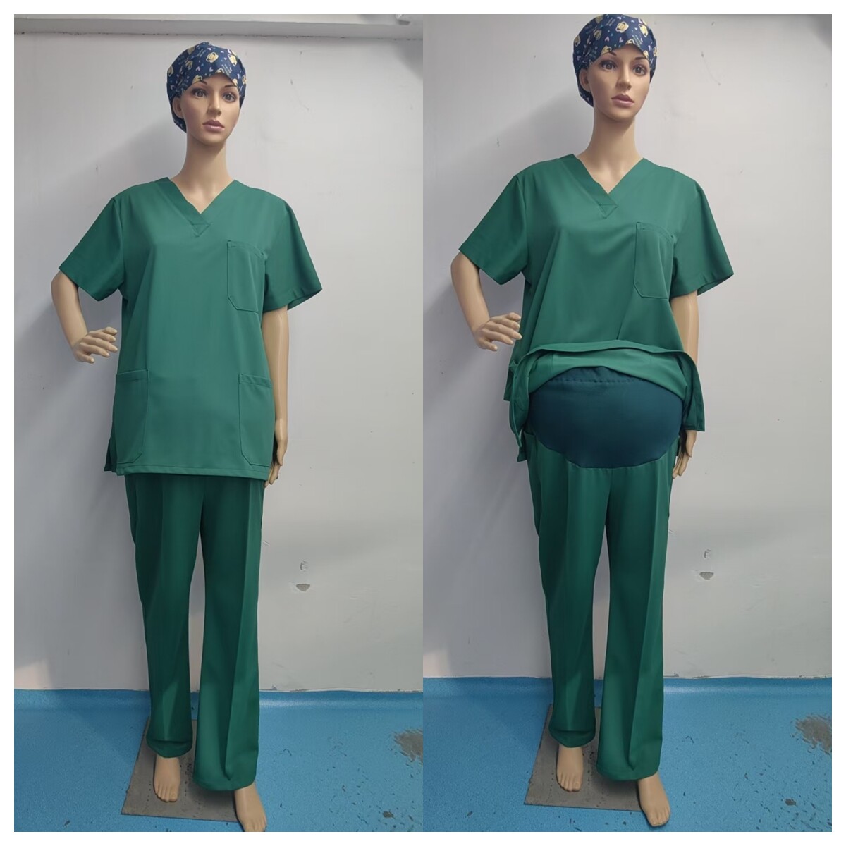 Elastic Belly-Supporting Pants for Nurses, Maternity Pants, Operating Room Surgical Gowns, Medical Scrub Suits, Women's Short-Sleeve Quick-Dry Doctor's — 12