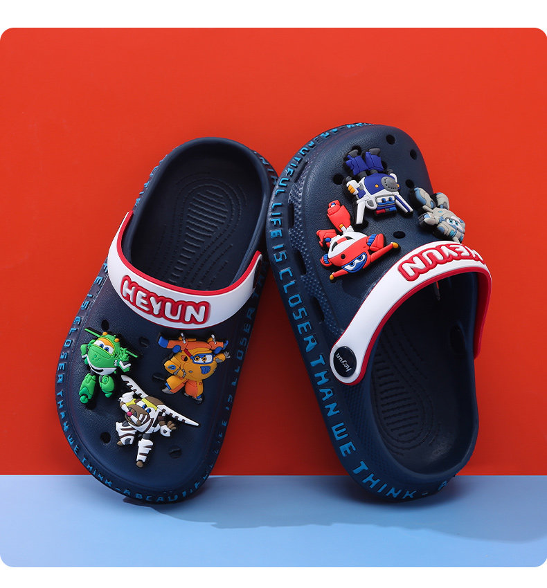 Super Hero Children's Croc Shoes Boys' Slippers Summer New Non-Slip Soft Sole Sandals Baby Boys Beach Shoes — 14