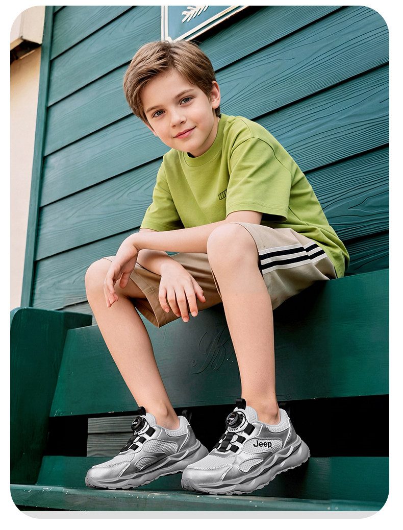 Jeep Kidsren's White Sneakers, White Sports Shoes, 2026 New Mesh Campus Kidsren's Shoes, Girls' Running Shoes, Boys' Shoes — 6