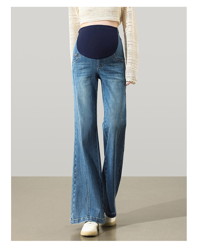 Maternity Jeans for Autumn, Flared Pants, 2026 New Style, Long Pants, Wide-Leg Pants, Belly Support, Slimming, Flared Pants for Women — 14